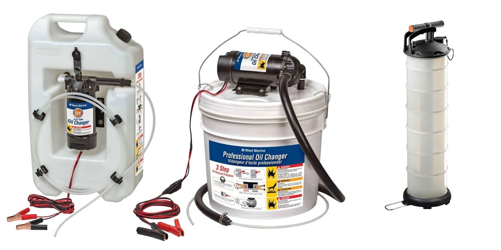 Three oil change pumps